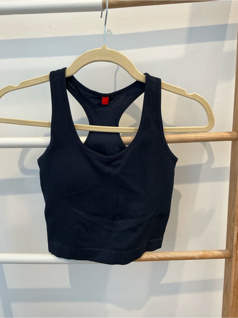 Wilson Black Ribbed Brami Racerback Sports Bra Crop